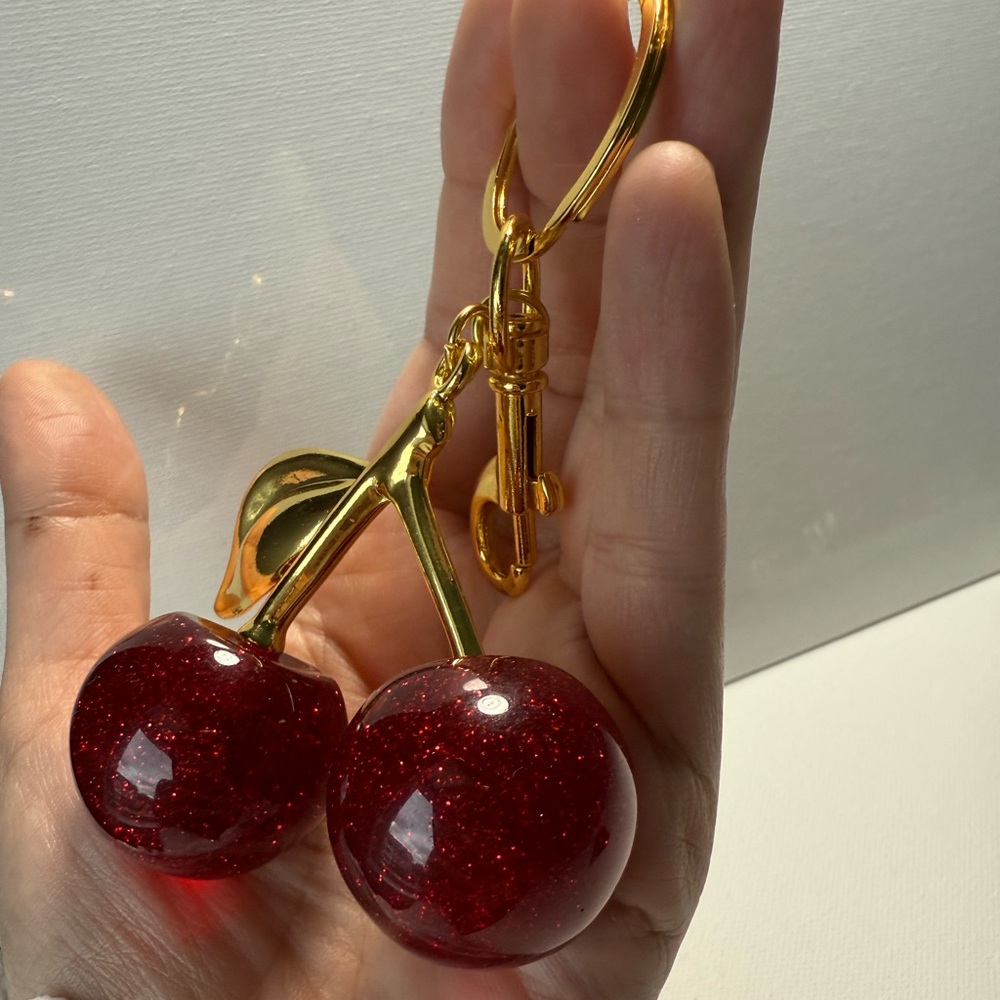 Anthropologie Cherry Keychain in Red and Gold - Picture 3 of 12